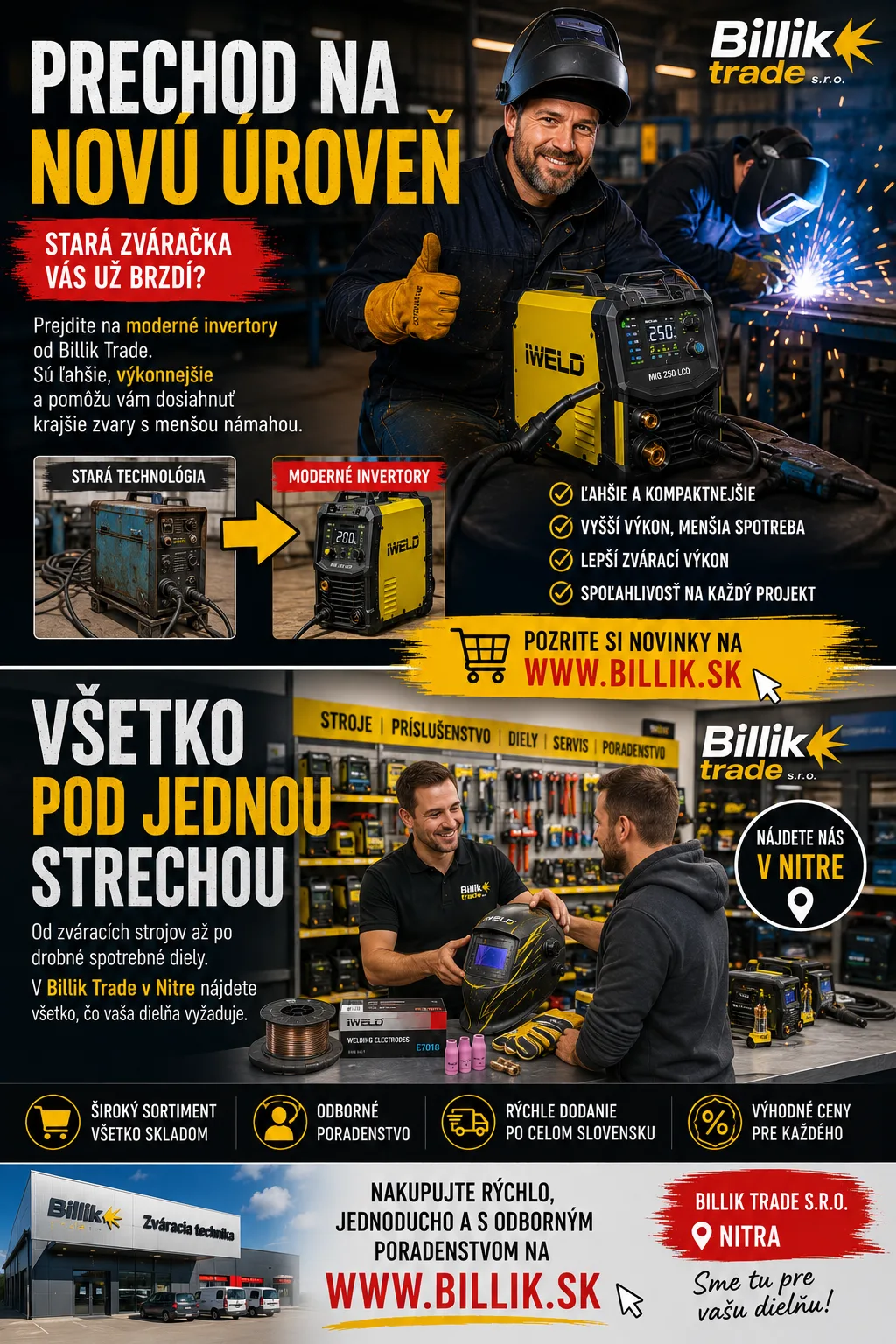 Moderný zvárací invertor Billik Trade — výkon v kompaktnom balení