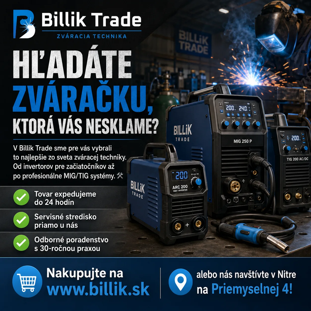 Moderný zvárací invertor Billik Trade — výkon v kompaktnom balení